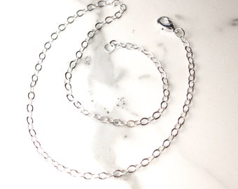 Silver Toned Chain Up to 30 inches with optional jump ring