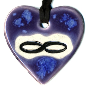 Infinity Ceramic Necklace in Purple and Blue image 1