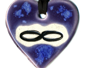 Infinity Ceramic Necklace in Purple and Blue