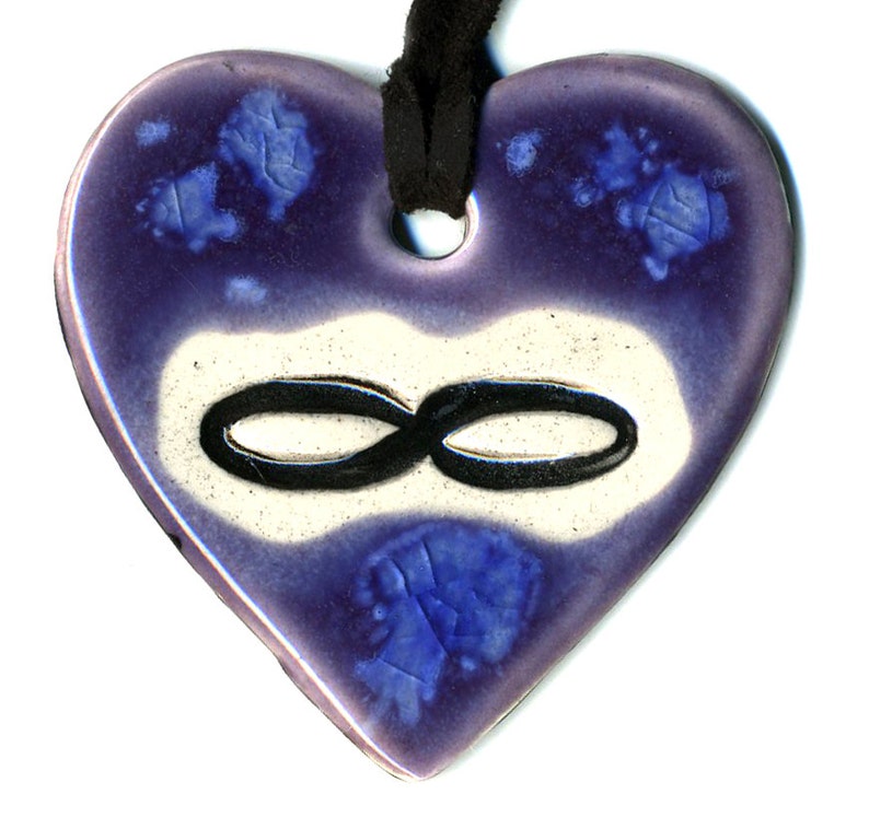 Infinity Ceramic Necklace in Purple and Blue image 1