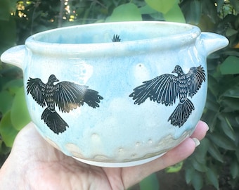 Blackbird Stoneware Soup Crock