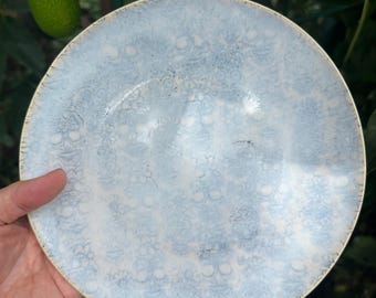 Skulls 8 inch Stoneware Hand Built Plate one-of-a-kind