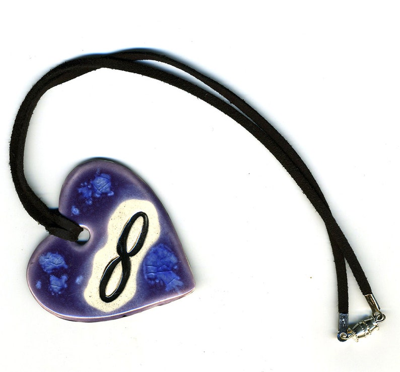 Infinity Ceramic Necklace in Purple and Blue image 2