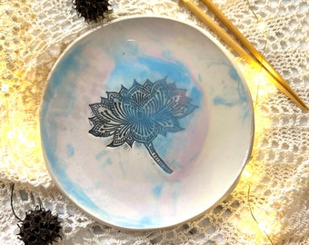 Lotus Flower 7.5 inch Stoneware Hand Built one-of-a-kind
