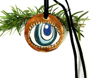 Evil Eye Handmade Ceramic Necklace
