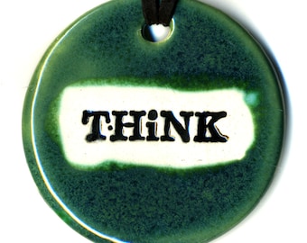 Think Ceramic Necklace in Green