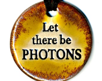 Let There Be Photons Ceramic Necklace in Bronze Crackle