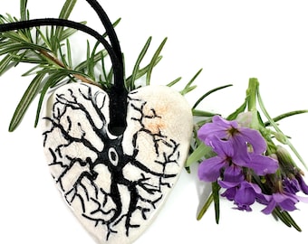 Astrocyte Heart Ceramic Necklace