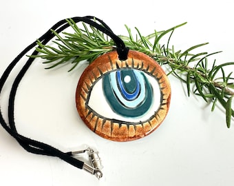 Evil Eye Handmade Ceramic Necklace