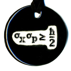 Heisenberg Uncertainty Principle Ceramic Necklace in Black