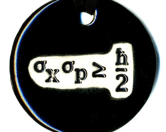 Heisenberg Uncertainty Principle Ceramic Necklace in Black