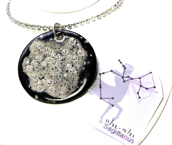 Sagittarius Constellation Sparkle Surly Necklace with Swarovski Crystals