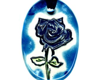 Rose Necklace in Blue