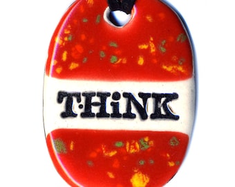 Think Ceramic Necklace in Spotted Red