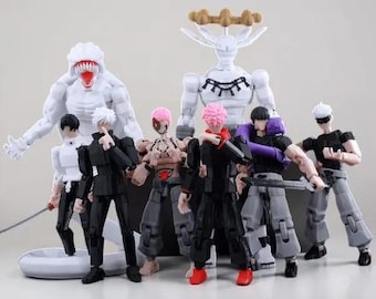 Jujutsu Kaisen 3D Printed Action Figures, Gojo Satoru Toji Yuji Sukuna Anime Action Figures, Yuta Rika Model Toys