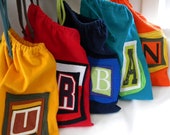 Urban Back to School Pouch ONE Custom initial Letter upcycled t shirt material Custom Choose COLORS