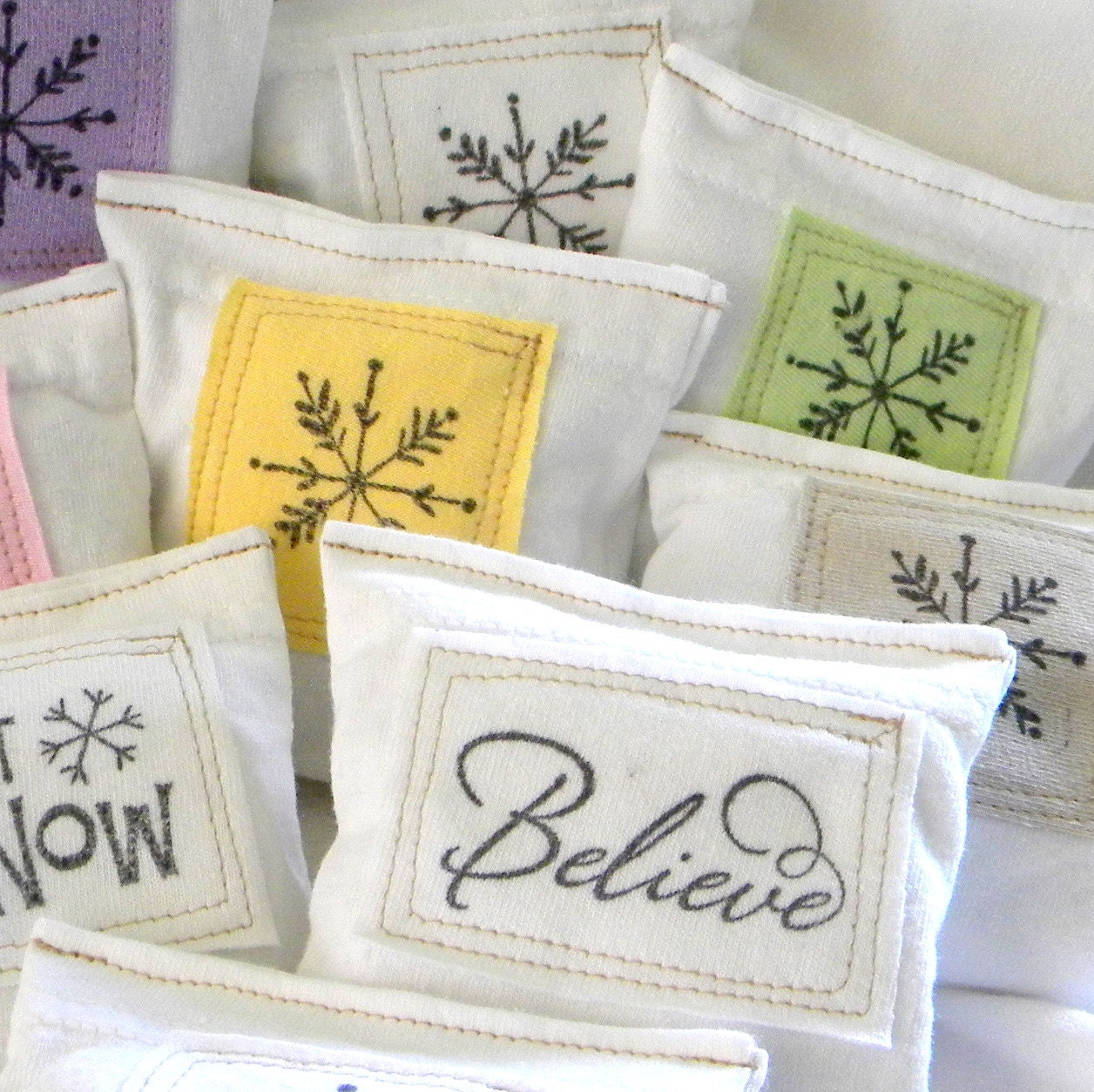 Lavender Sachet Dryer Pillow Snowflake PATCHED Set of Three Etsy