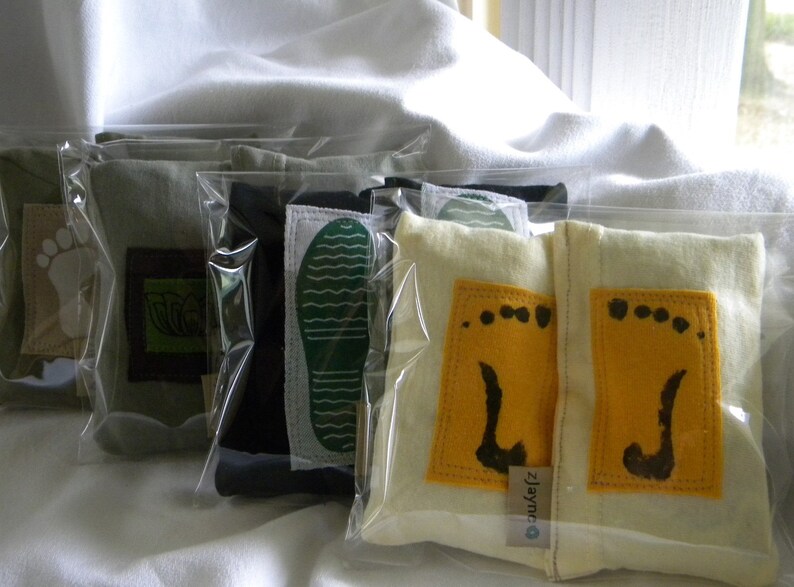Shoe Pillow Sachets Odor Absorbers AS seen on Cover of Green Craft Magazine Upcycled SET of Two Foot Pillows image 6