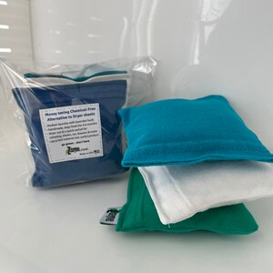 Natural green Dryer Sachet Sheet Alternative pillows SET of THREE 100% upcycled from tShirt materials image 4
