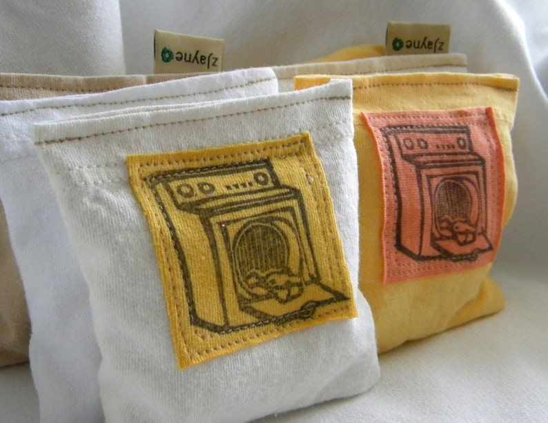 Dryer Pillow Sheets Alternative Organic Lavender Sachet Upcycled from tShirt Material SET of THREE image 3