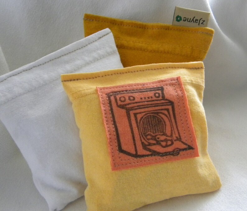 Dryer Pillow Sheets Alternative Organic Lavender Sachet Upcycled from tShirt Material SET of THREE image 7