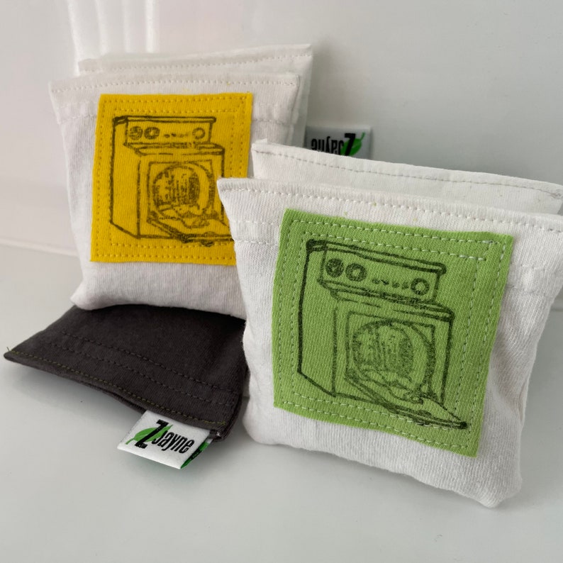 Dryer Pillow Sheets Alternative Organic Lavender Sachet Upcycled from tShirt Material SET of THREE image 8
