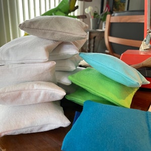 Natural green Dryer Sachet Sheet Alternative pillows SET of THREE 100% upcycled from tShirt materials image 2