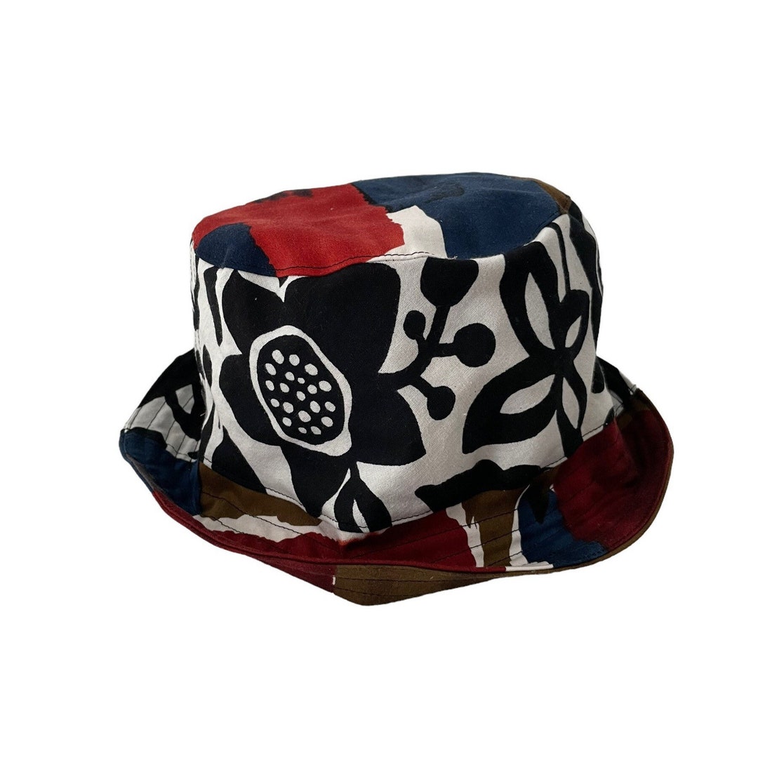 Reversible Bucket Cloche Style Hat Upcycled One of a Kind Etsy