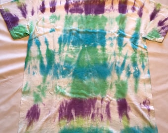 パステルバーズ タイダイシャツ ブルー/グリーン/パープル - メンズ ミディアム