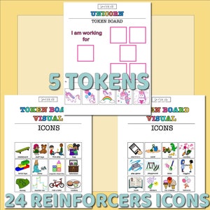 Instant Download Printable Kid Token Boards Printable Token Board Autism Printable Token Economy Printable Pink