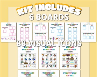 Instant Download Visual Schedule for Kids Daily Routine Chore Chart Printable Autism Cards Visual Schedule Autism Kids Responsibility Chart