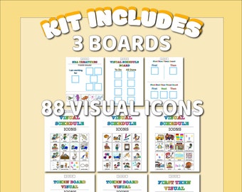 Instant Download Visual Schedule for Kids Daily Routine Chore Chart Printable Autism Cards Visual Schedule Autism Kids Responsibility Chart