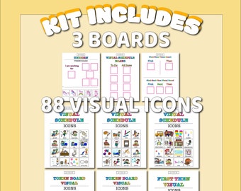 Instant Download Visual Schedule for Kids Daily Routine Schedule for Kid Chore Chart Visual Schedule Autism Kids Responsibility Chart