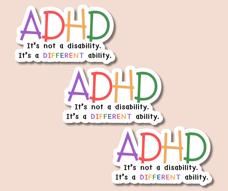 Adhd Sticker Neurodivergent Sticker Mental Health Sticker Adhd ...