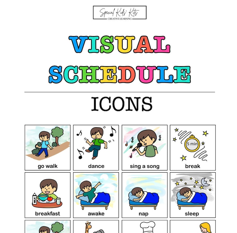 Instant Download Pink Visual Schedule for Kids Responsibility Chart ...