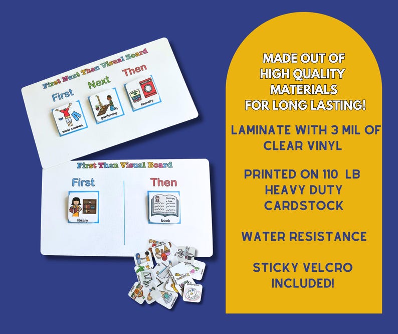 First and Then Visual Schedule Autism Now and Next Board Pecs Printable ...