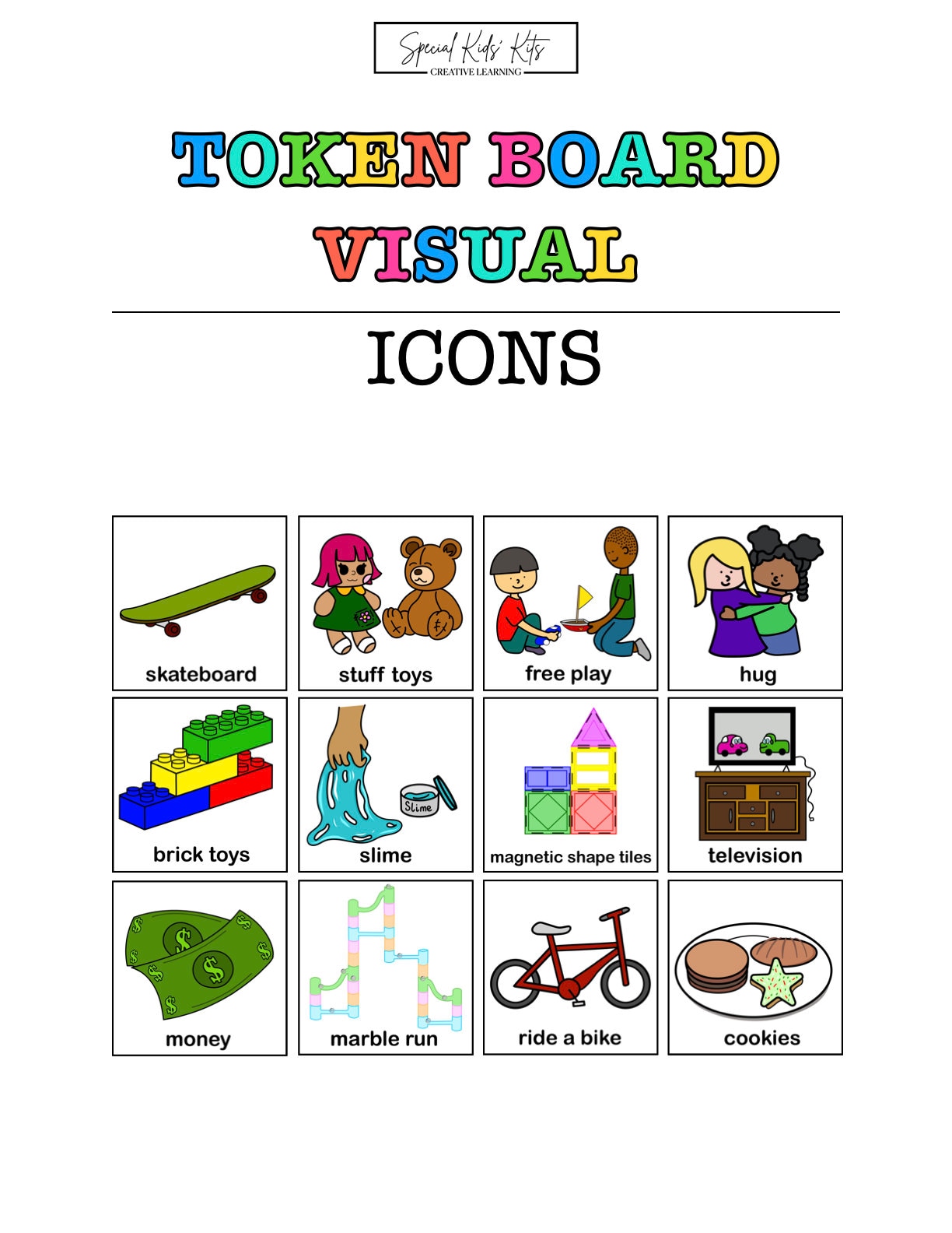 Printable Kids Token Board Token Board for Autism or ADHD Reward Chart ...