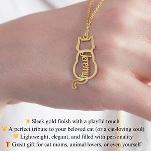 Personalized Cat Necklace: Sterling Silver, Gold Animal Pendant, Handmade Jewelry