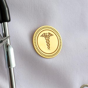Caduceus Lapel Pin: Gold or Silver Medical Symbol Brooch