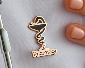 Sterling Silver Pharmacy Lapel Pin: Medical Jewelry Gift