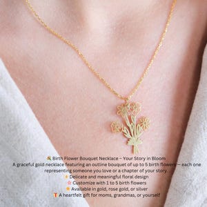 Custom Birth Flower Necklace: Sterling Silver Floral Pendant, Personalized Jewelry