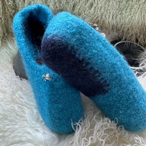 SALE! Ahoy - Campersoxxs Made by ME. Size 35/36. Handmade felt shoes, felt slippers or house shoes. Pure new wool hand-felted