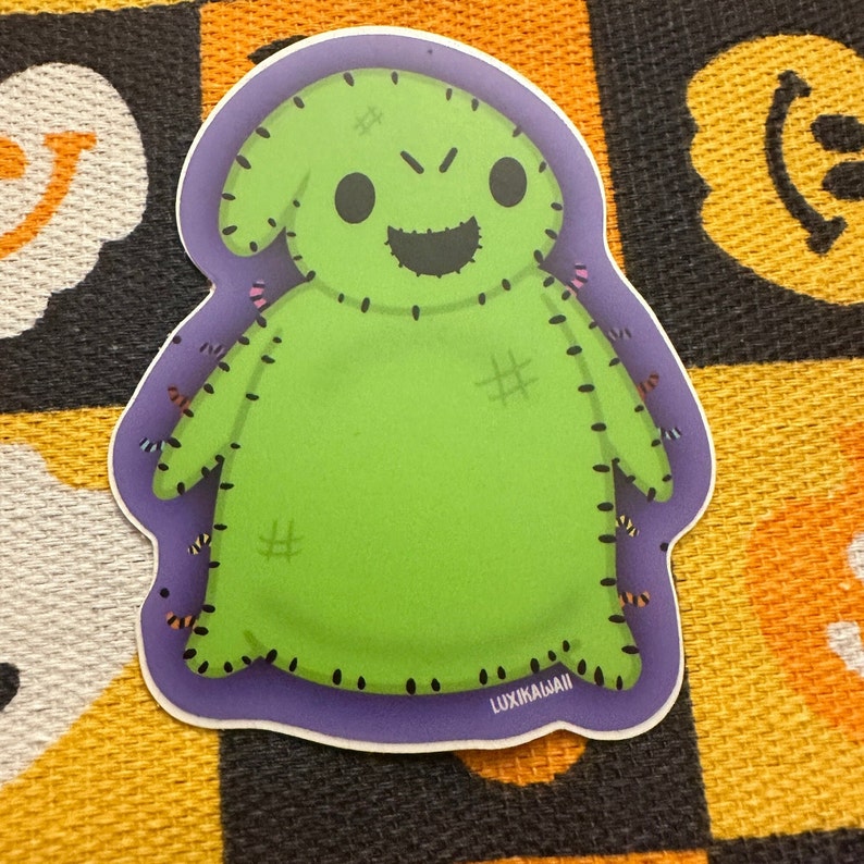 Kawaii Oogie Boogie Nightmare Before Christmas Vinyl Sticker- Decal matte sticker for Laptop, Water Bottle, Skateboard and Phone Case. bild 1