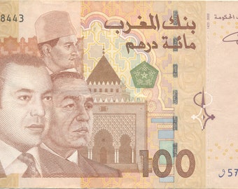 Billet marocain - 100 dirhams - Mohammed VI - 2002 - Banque du Maroc - voir scan