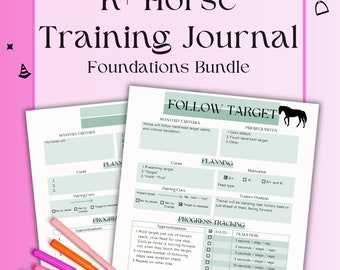 R+ Horse Training Journal - Paquete de Fundamentos - Descarga en PDF - Registro de entrenamiento de refuerzo positivo/clicker