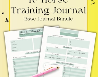 Diario de entrenamiento de caballos R+ - Paquete de diario base - Descarga en PDF - Registro de entrenamiento de refuerzo positivo/clicker