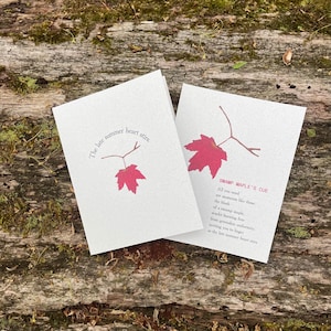 Swamp Maple's Cue Card Design 2, Original Aquarell Illustration, Original Poesie