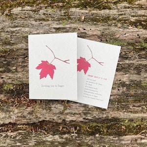 Swamp Maple's Cue Card Design 1, Original Aquarell Illustration, Original Poesie