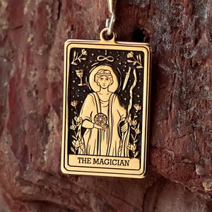 De tovenaar tarotkaartketting, 14K gouden hemelse ketting, handgemaakte spirituele ketting, gotische statementketting, verjaardagscadeau