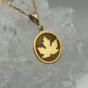 Ahornblatt Halskette, 14K Solid Gold Kanadische Halskette, kleine Kanada Halskette, Natur Charm Halskette, Minimalistische Halskette, Geschenk für Kanadier